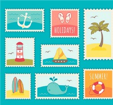 夏季卡通邮票
