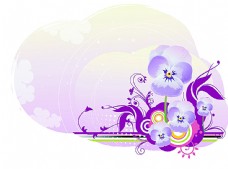 潮流素材潮流紫色花纹背景素材