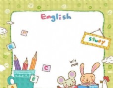 英语学习动物漫画矢量EPS31