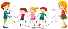 儿童游戏跳绳游戏可爱的卡通儿童