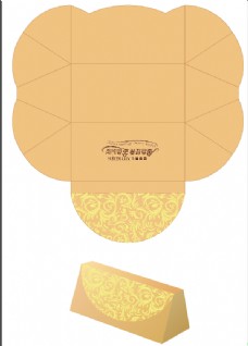 仿费列罗三角形巧克力盒包装设计金色时尚简约