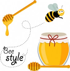 餐饮卡通蜜蜂与蜂蜜