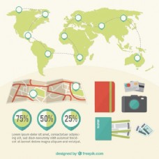 世界各地的信息图表的旅行
