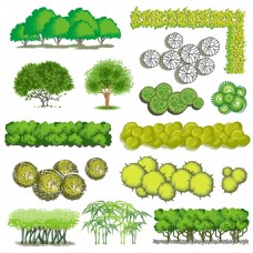 景观设计精美卡通景观树木设计矢量素材