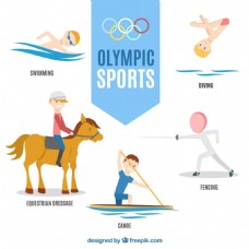 骑巴手绘人物巴西2016奥林匹克运动会矢量图