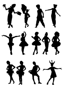 儿童舞蹈剪影图片