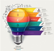 创意画册灯泡商务信息图图片