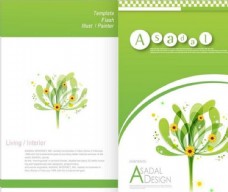 创意树木绿色曲线封面设计图片