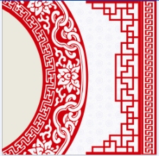 中国底纹中式婚礼青花底纹红色中国风