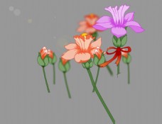 朵朵鲜花飘动flash动画