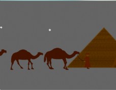 牵着骆驼过金字塔flash素材