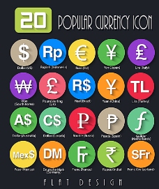 扁平货币符号图片
