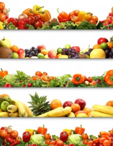 蔬菜水果5张水果蔬菜横幅高清图片