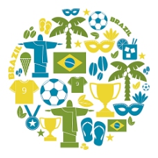 咖啡杯圆形巴西世界杯图标