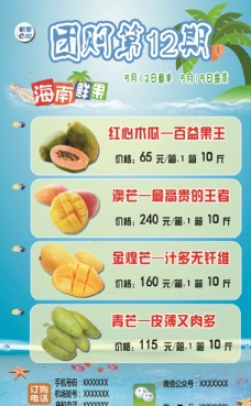 海南水果团购宣传海报图片