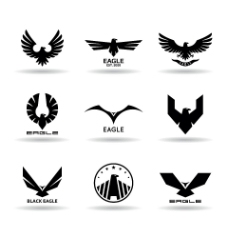商品黑白老鹰logo设计