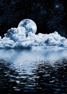 美丽的星空月亮图片
