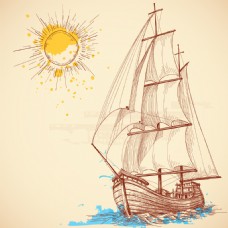 日系帆船素材