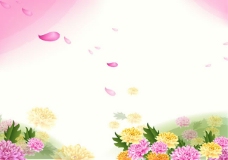 素雅鲜花粉色淡雅鲜花背景图片psd素材