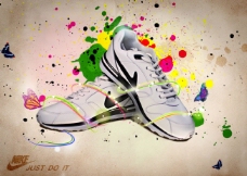 耐克运动鞋创意海报psd素材