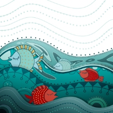 海洋鱼类插画矢量素材