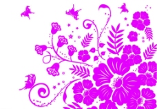 植物图案花纹漂亮繁荣的蝴蝶植物艺术花纹图案PS笔刷下载