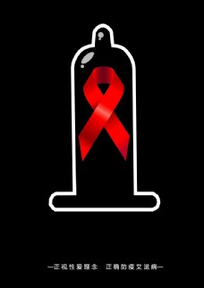 公益海报正视性爱理念正确预防艾滋病