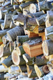 堆积木柴堆积着的木材