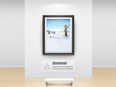 在雪地里的雪人等影楼摄影背景图片