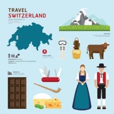 瑞士扁平旅游图片