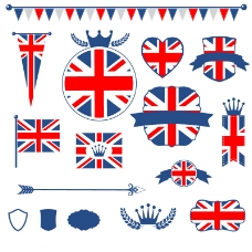英国国旗元素矢量素材
