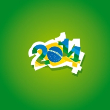 巴西世界杯艺术字矢量素材