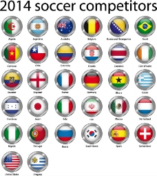 世界国旗世界杯国旗图标矢量素材