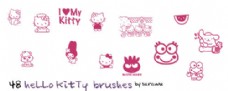 卡哇伊Hello Kitty的图案笔刷下载