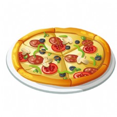 美食素材披萨美食矢量素材图片