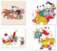 新年插画中国年画海报图片设计素材下载
