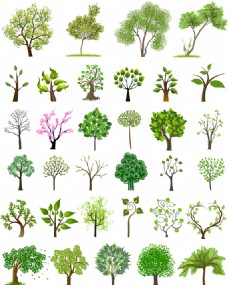 多种树木矢量素材
