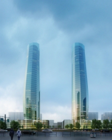 景观设计摩天大楼景观效果设计PSD分层素材