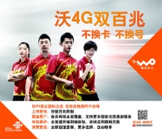 中国联通沃4G广告PSD素材