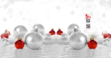 圣诞主题白色雪花海报背景图片