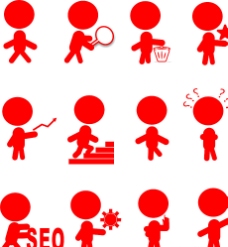 idea企业红色小人图标图片