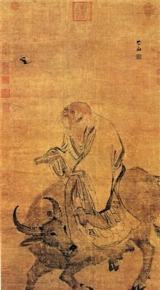 老子骑牛图人物画中国古画0309
