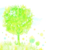 星光树木插画图案设计PSD分层素材