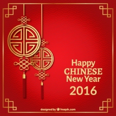 一个红色的背景中国新年快乐