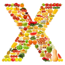 水果蔬菜蔬菜水果组成的字母X图片