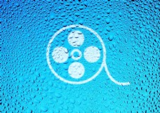 雨天玻璃水滴Logo样机