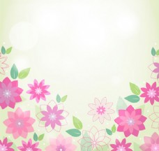 春季背景春季粉色花朵背景矢量素材下载