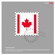 民族加拿大国旗邮票模板