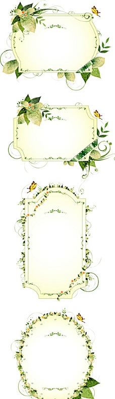 绿色叶子藤蔓异形边框图片