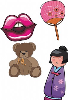 嘴唇素材嘴唇日本玩偶人物小熊图片